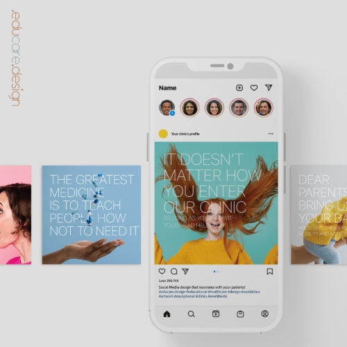 Social Media design for healthcare clinics. Designed by educare.design