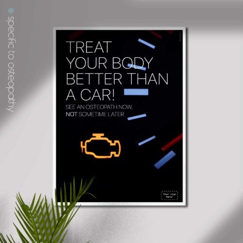 Vérifiez votre moteur avec l'ostéopathie. Oeuvre d'art ostéopathique de www.educare.design