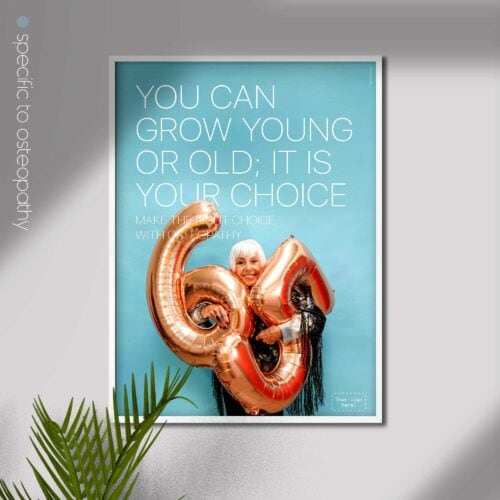 La elección correcta con la osteopatía. Obra de arte osteopática de www.educare.design