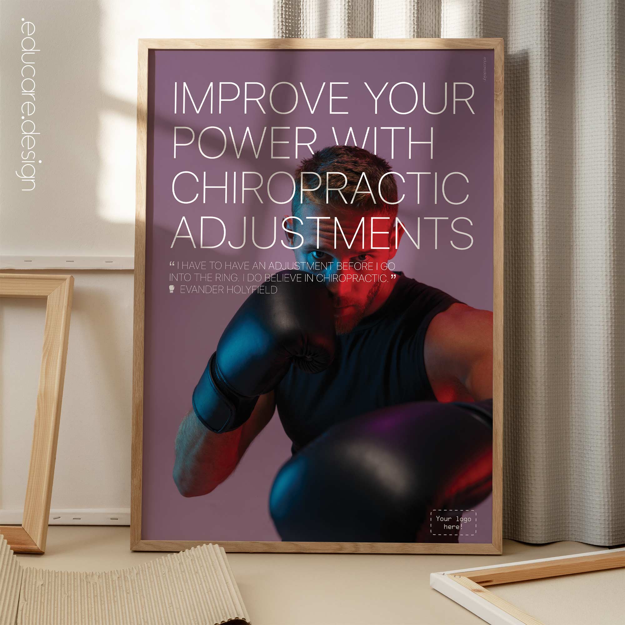 Boxing and Chiropractic.Sports poster from educare.design