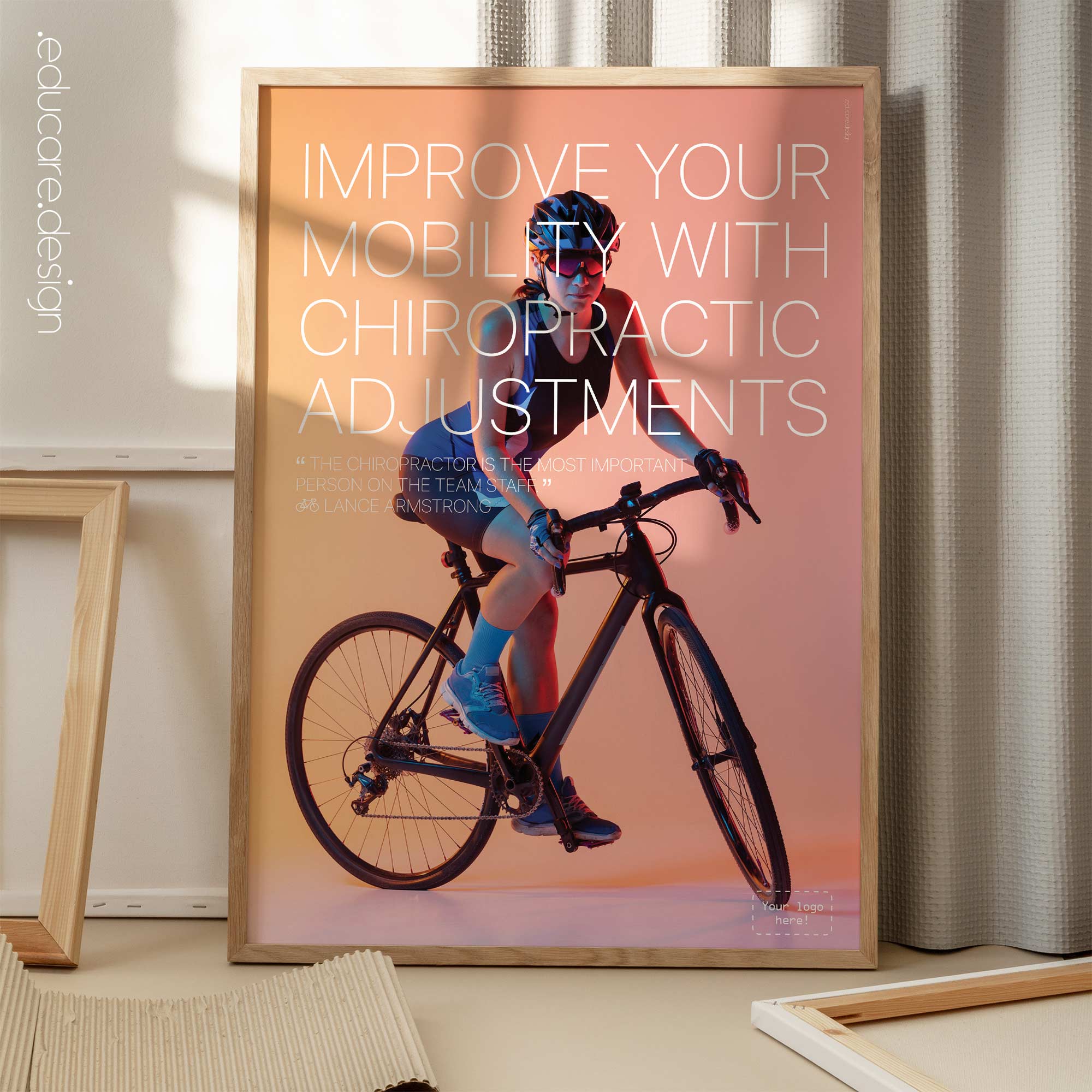 Cycling and Chiropractic. Sports poster from educare.design