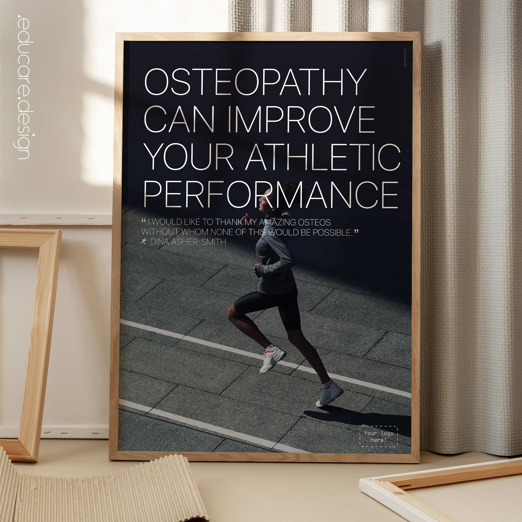 Running & Osteopathy. Osteopathic poster from educare.design