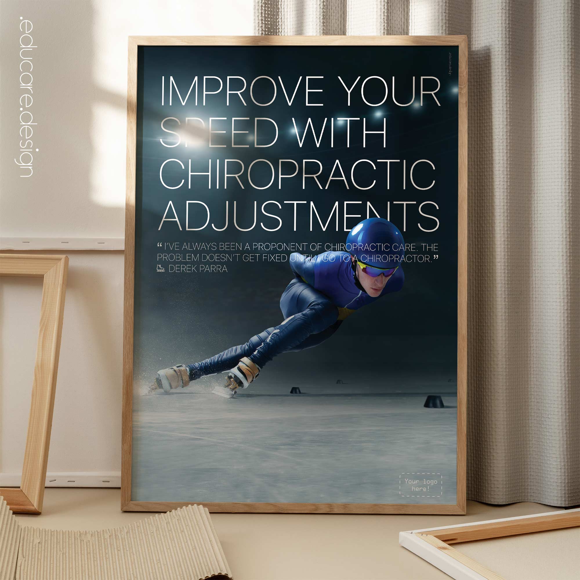 Speed Skating & Chiropractic. Sports poster from educare.design