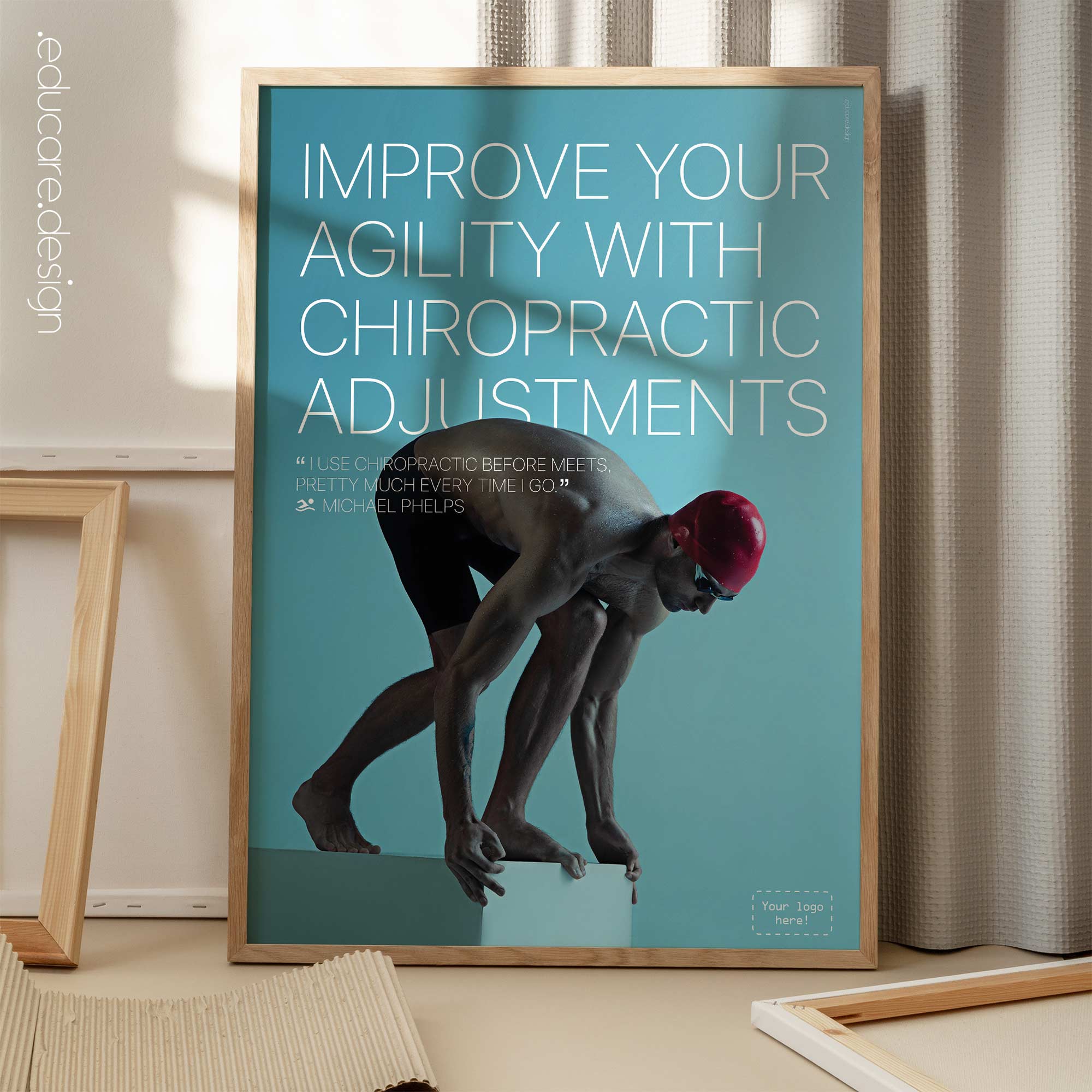 Swimming and Chiropractic. Sports poster from educare.design