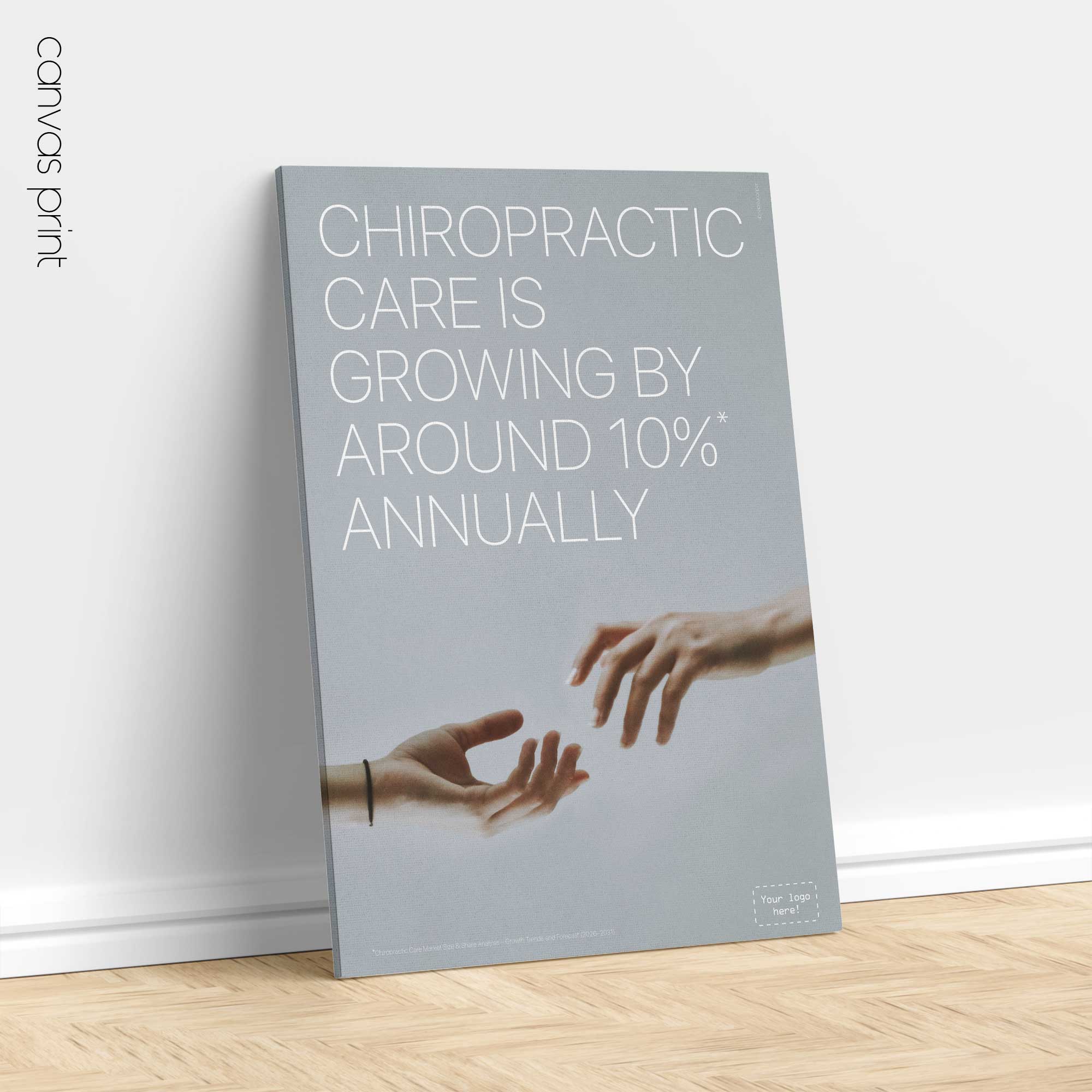 Canvas Print about the chiropractic profession growth statistics.
