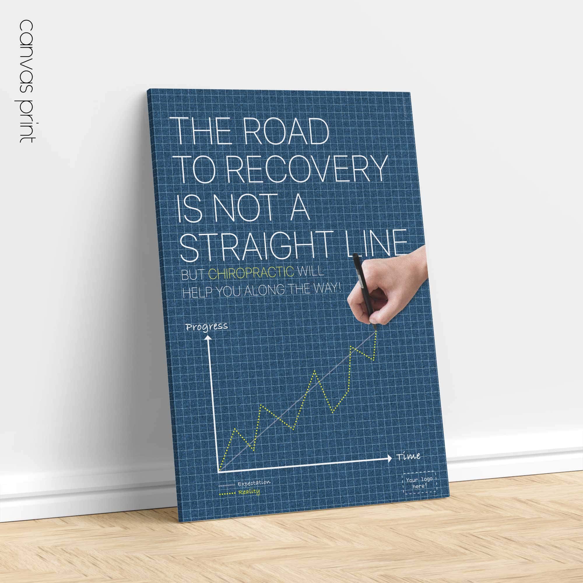 Chiropractic Road to Recovery – Chiropractic poster illustrating that recovery is not always linear. Patient education poster for chiropractic clinics.