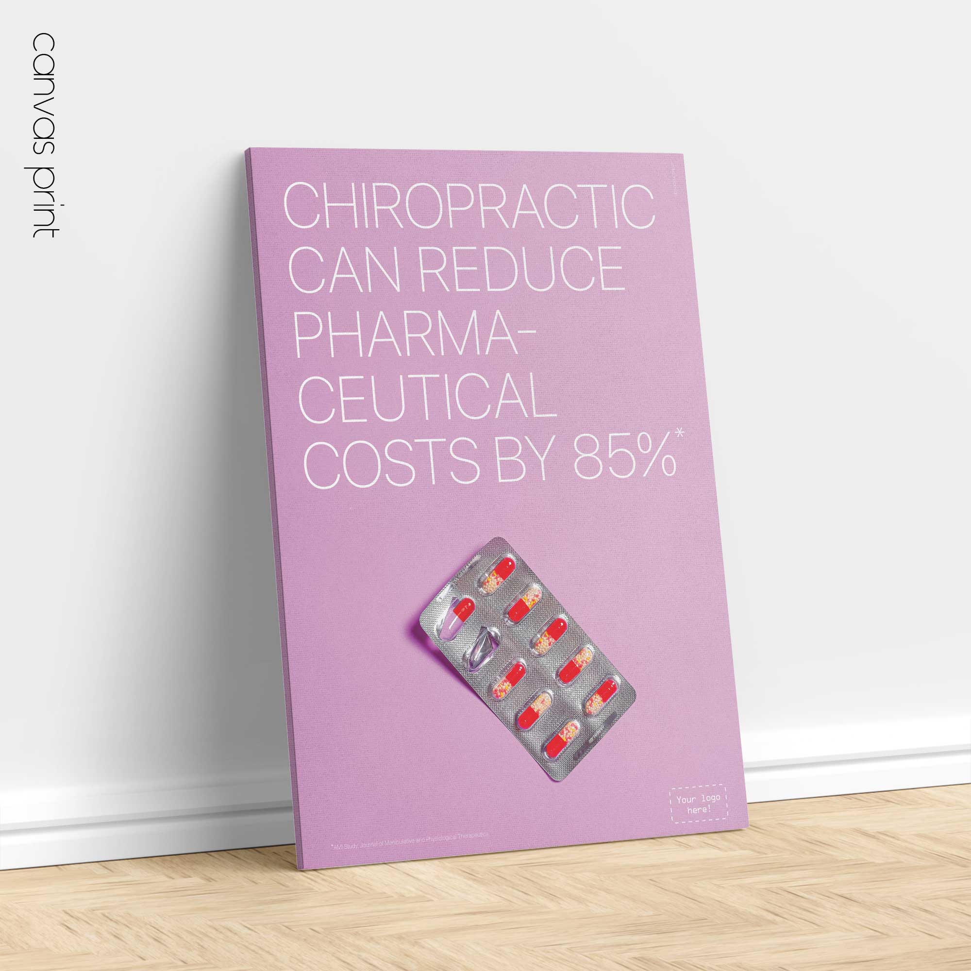 Chiropractic statistics canvas print about pharmaceutical costs