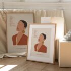 Ossa craniche laterali in uno stile astratto