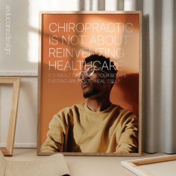 Chiropractic poster explaining the principle that chiropractic care supports the body’s natural ability to heal. Educational poster for chiropractic clinics and treatment rooms.