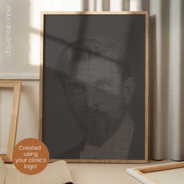 BJ Palmer portrait created with your clinic's logo!