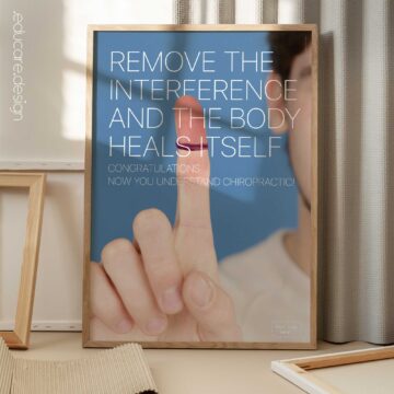 Chiropractic poster explaining the principle of removing interference so the body can heal. Patient education poster designed for chiropractic clinics and treatment rooms.