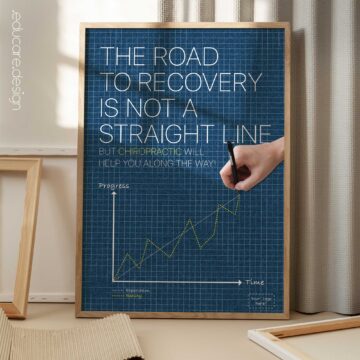 Chiropractic Road to Recovery – Chiropractic poster illustrating that recovery is not always linear. Patient education poster for chiropractic clinics.