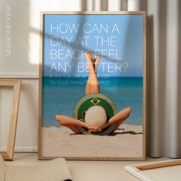 Motivational physiotherapy poster celebrating recovery and wellbeing.