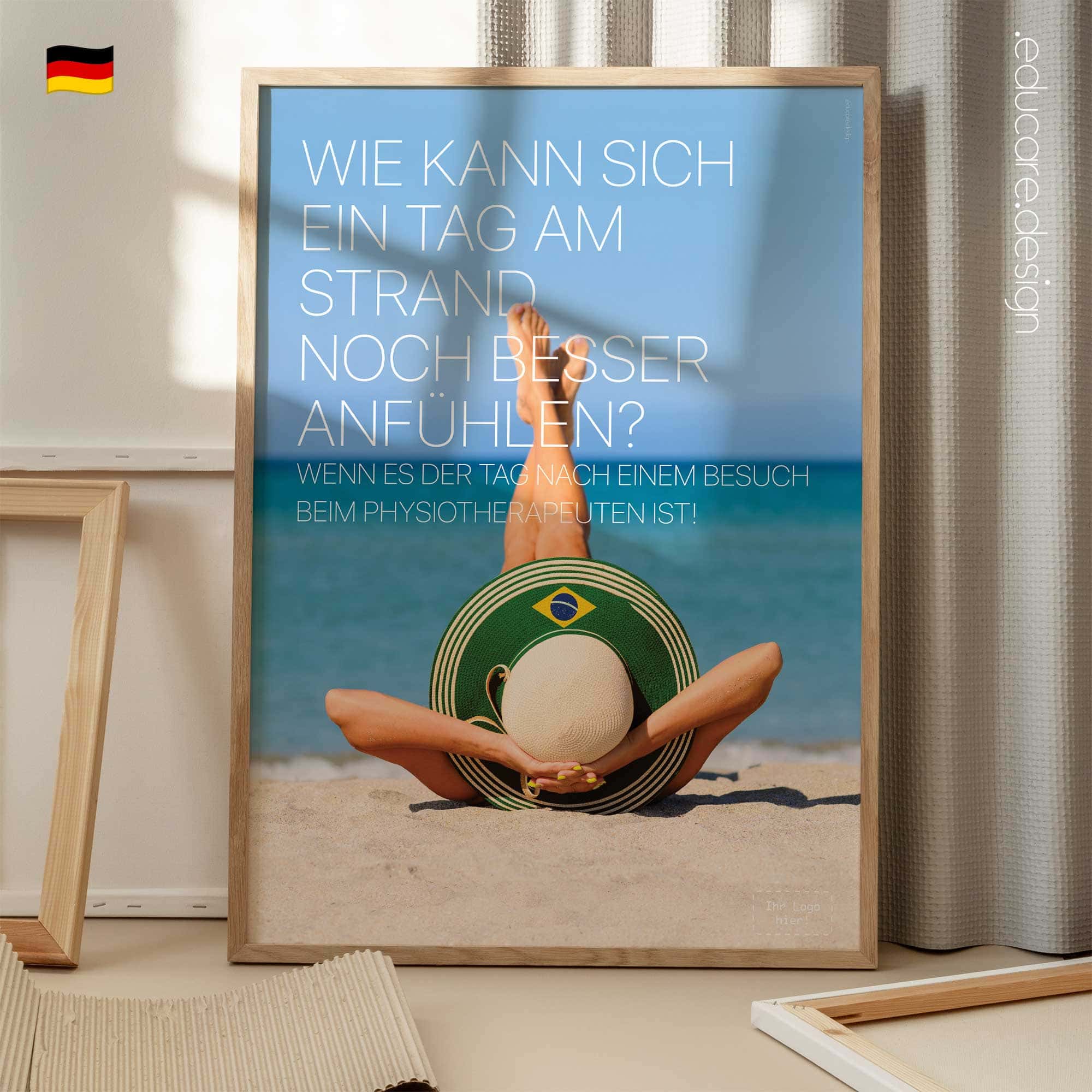 Motivational physiotherapy poster celebrating recovery and wellbeing.