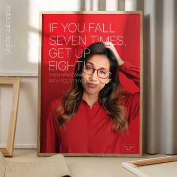 Motivational physiotherapy poster about recovery and resilience.