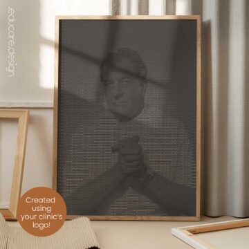 Clarence Gonstead portrait created with your clinic's logo!