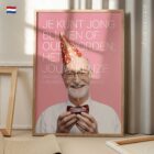 Motivational physiotherapy poster promoting healthy ageing, movement and active living.