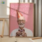 Motivational physiotherapy poster promoting healthy ageing, movement and active living.