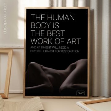 Minimalist physiotherapy poster celebrating the human body as a work of art.