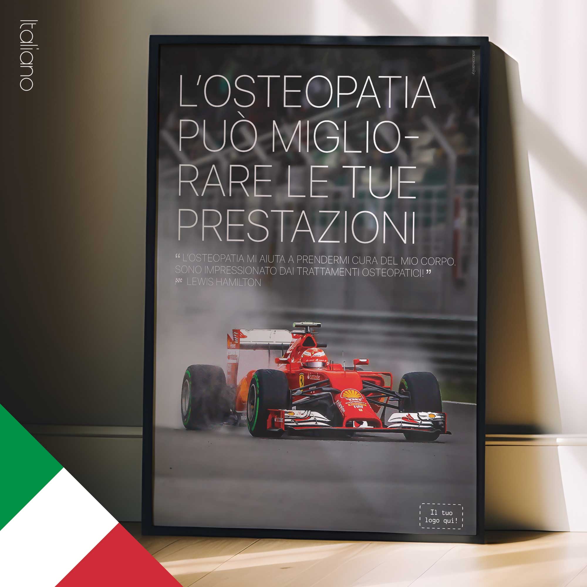 Formula One & Osteopathy. Osteopathic poster from educare.design