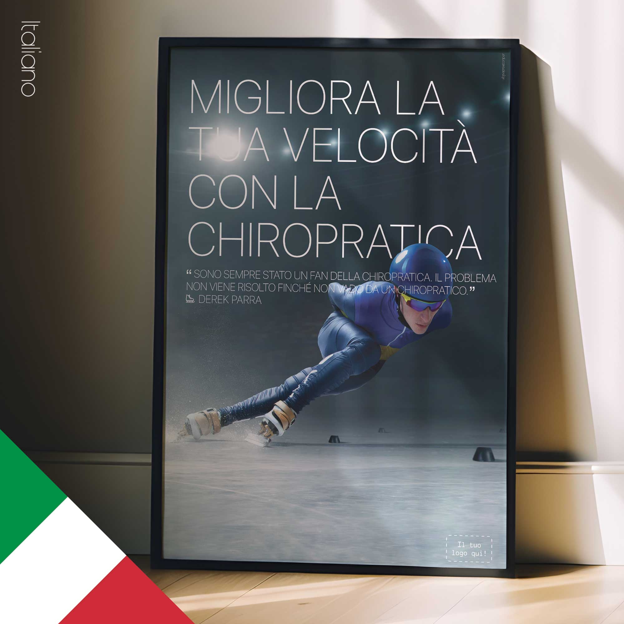 Speed Skating & Chiropractic. Sports poster from educare.design