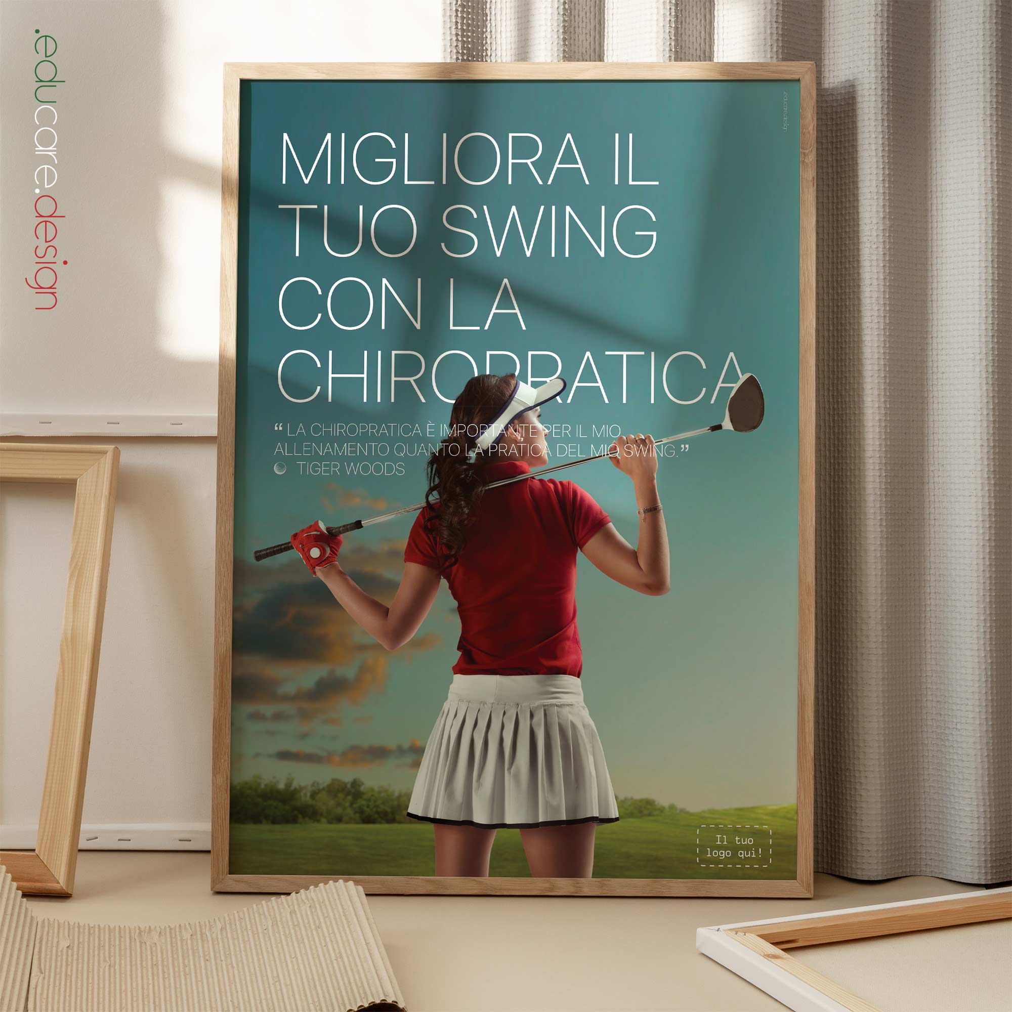 Golf and Chiropractic. Chiropractic artwork from www.educare.design