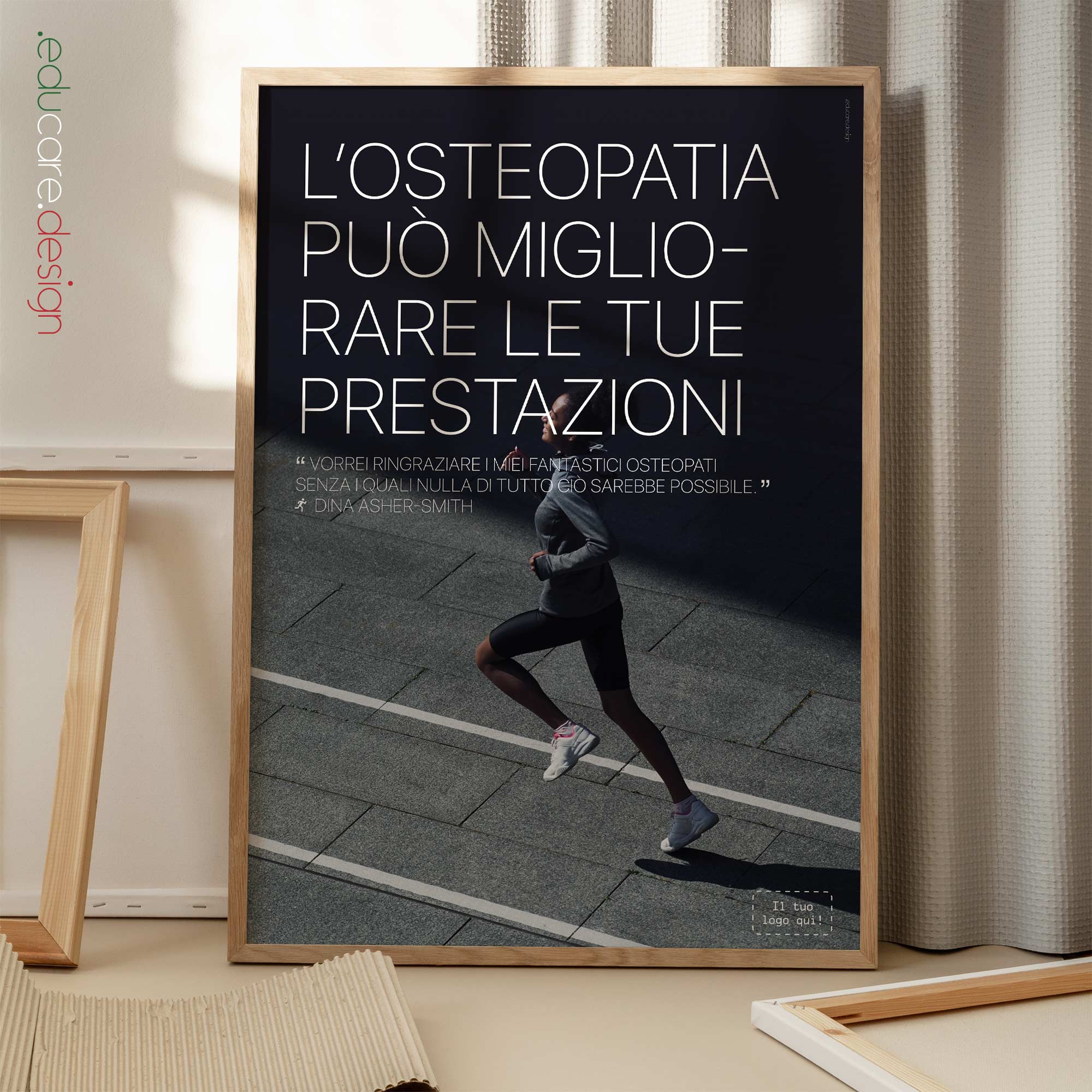 Running and Osteopathy. Osteopathic artwork from www.educare.design