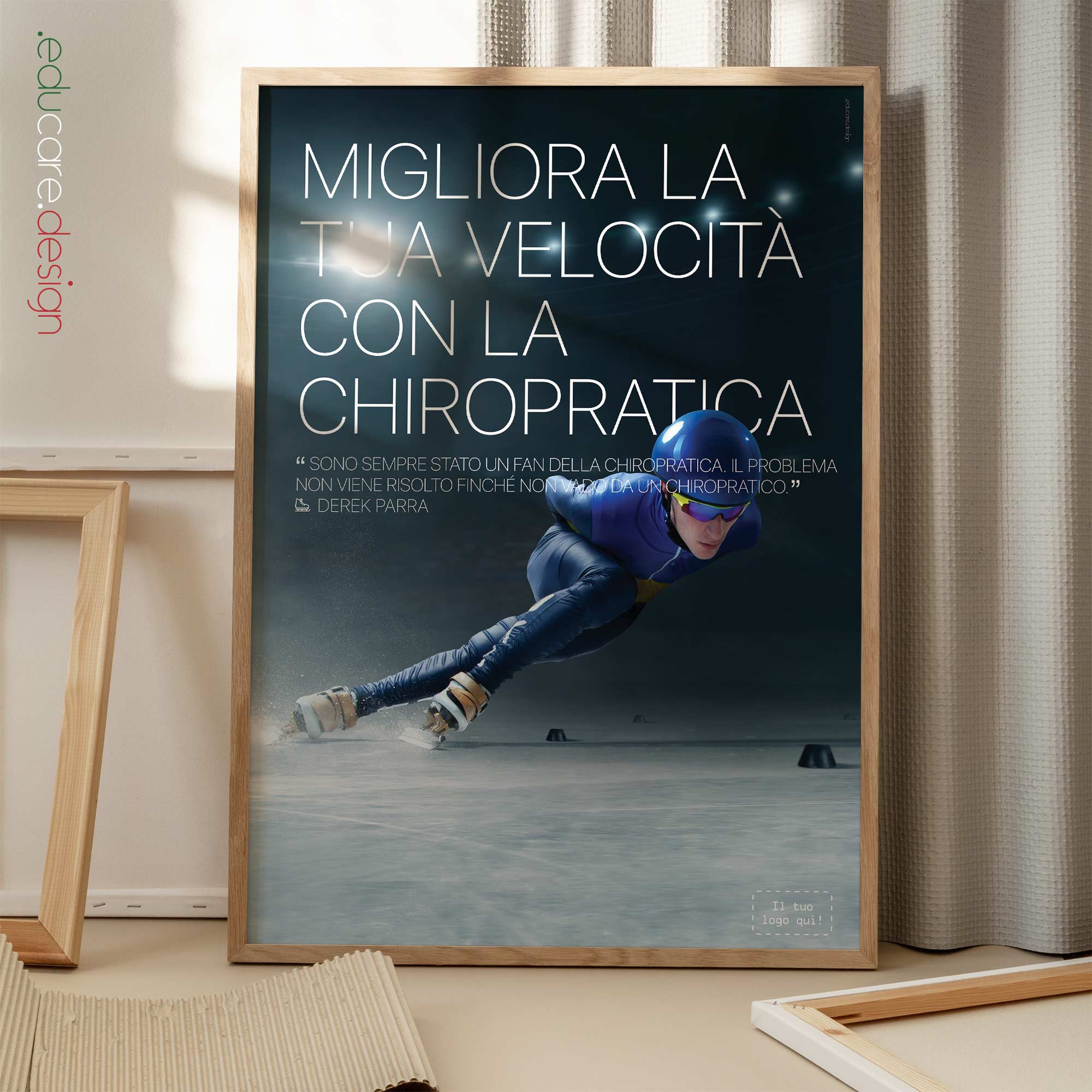 Speed Skating and Chiropractic. Chiropractic artwork from www.educare.design