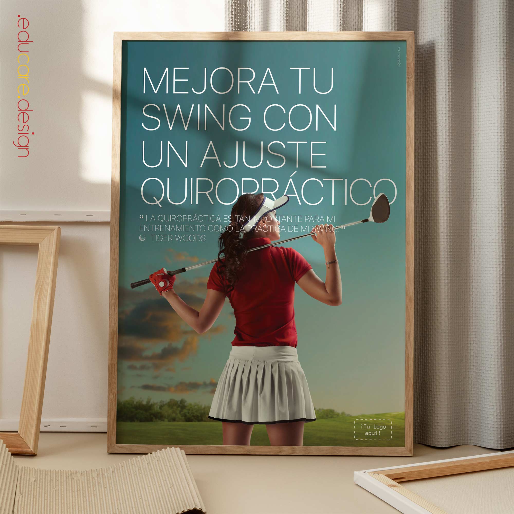 Golf and Chiropractic. Chiropractic artwork from www.educare.design