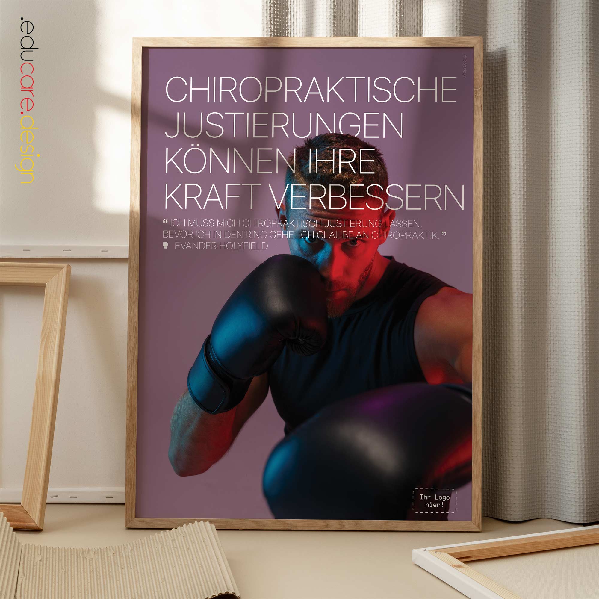 Boxing and Chiropractic. Sports poster from educare.design