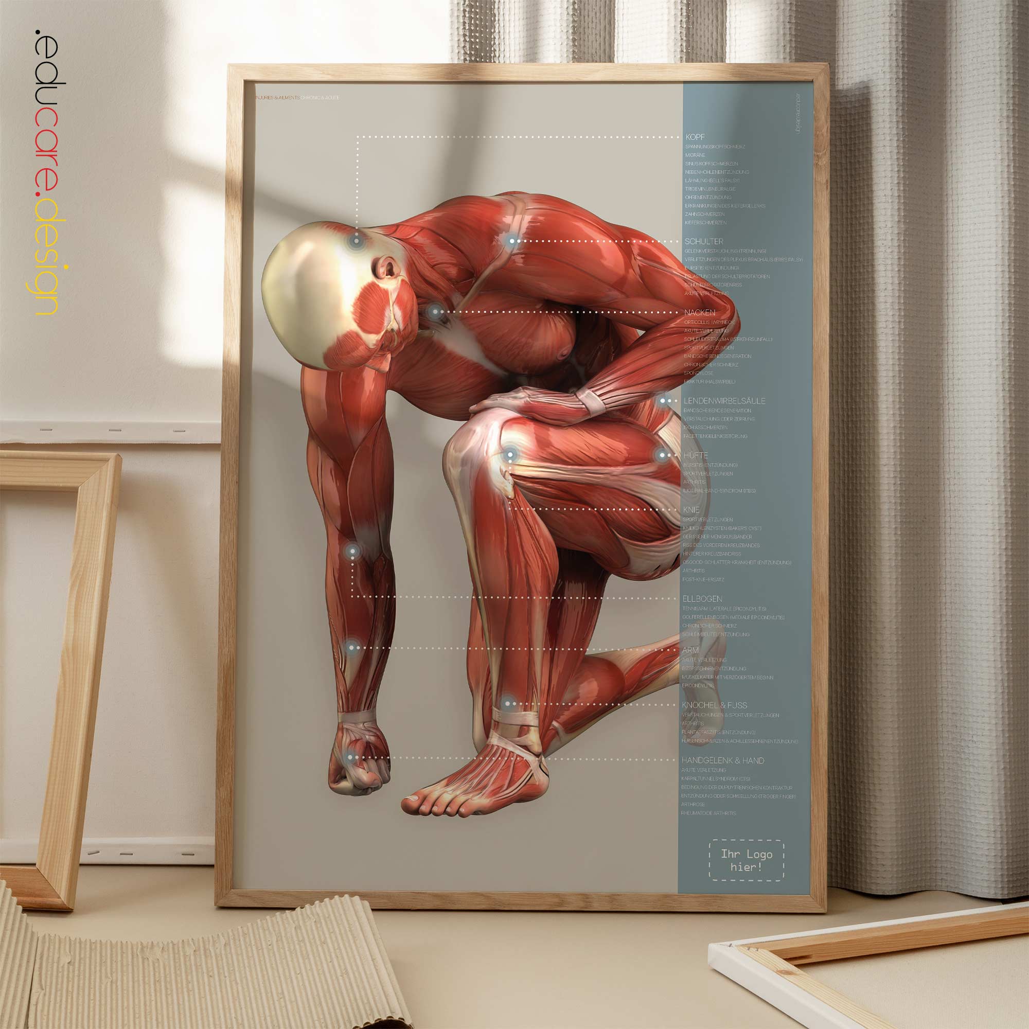 Injuries and Ailments. Anatomy and physiology artwork from educare.design