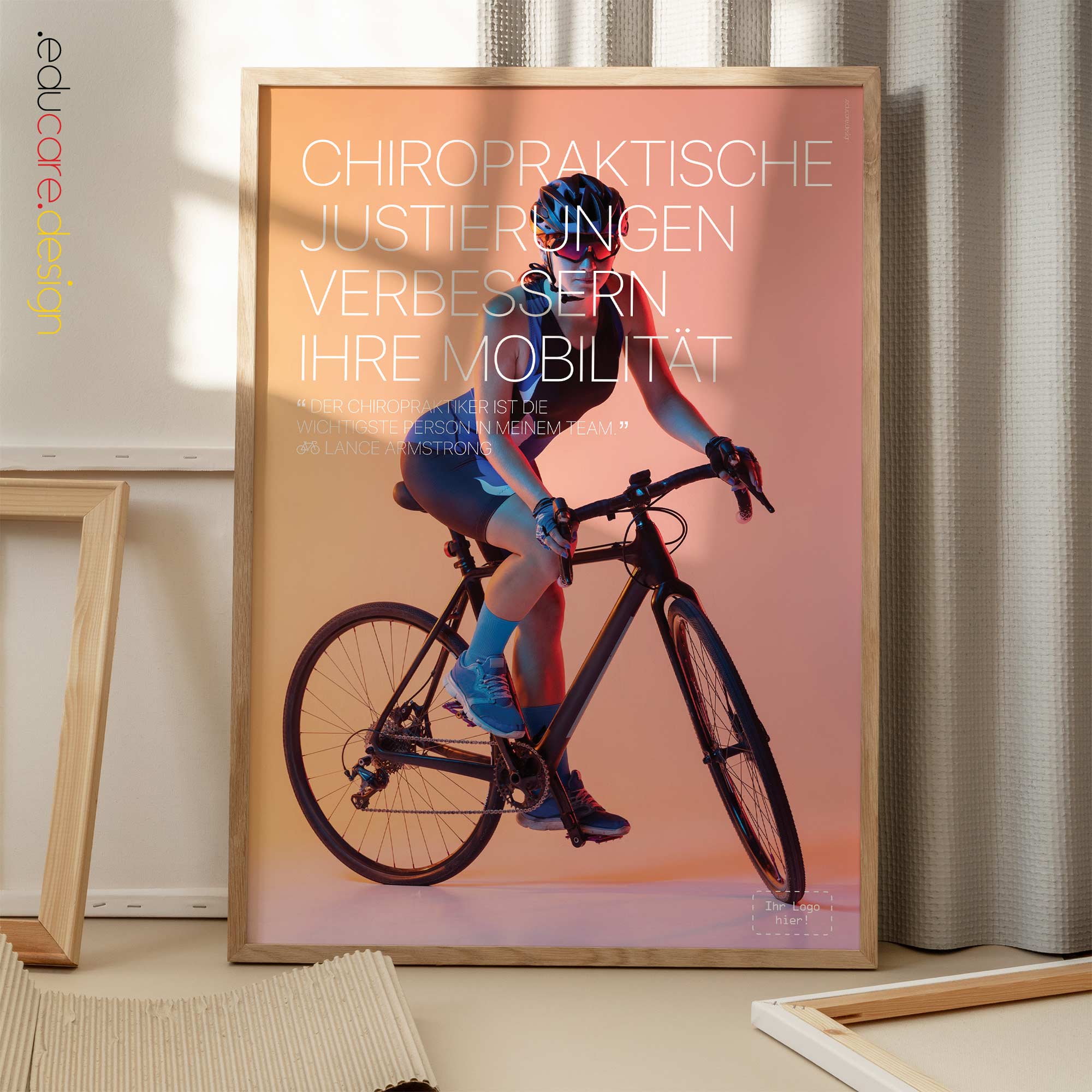 Cycling and Chiropractic. Sports poster from educare.design
