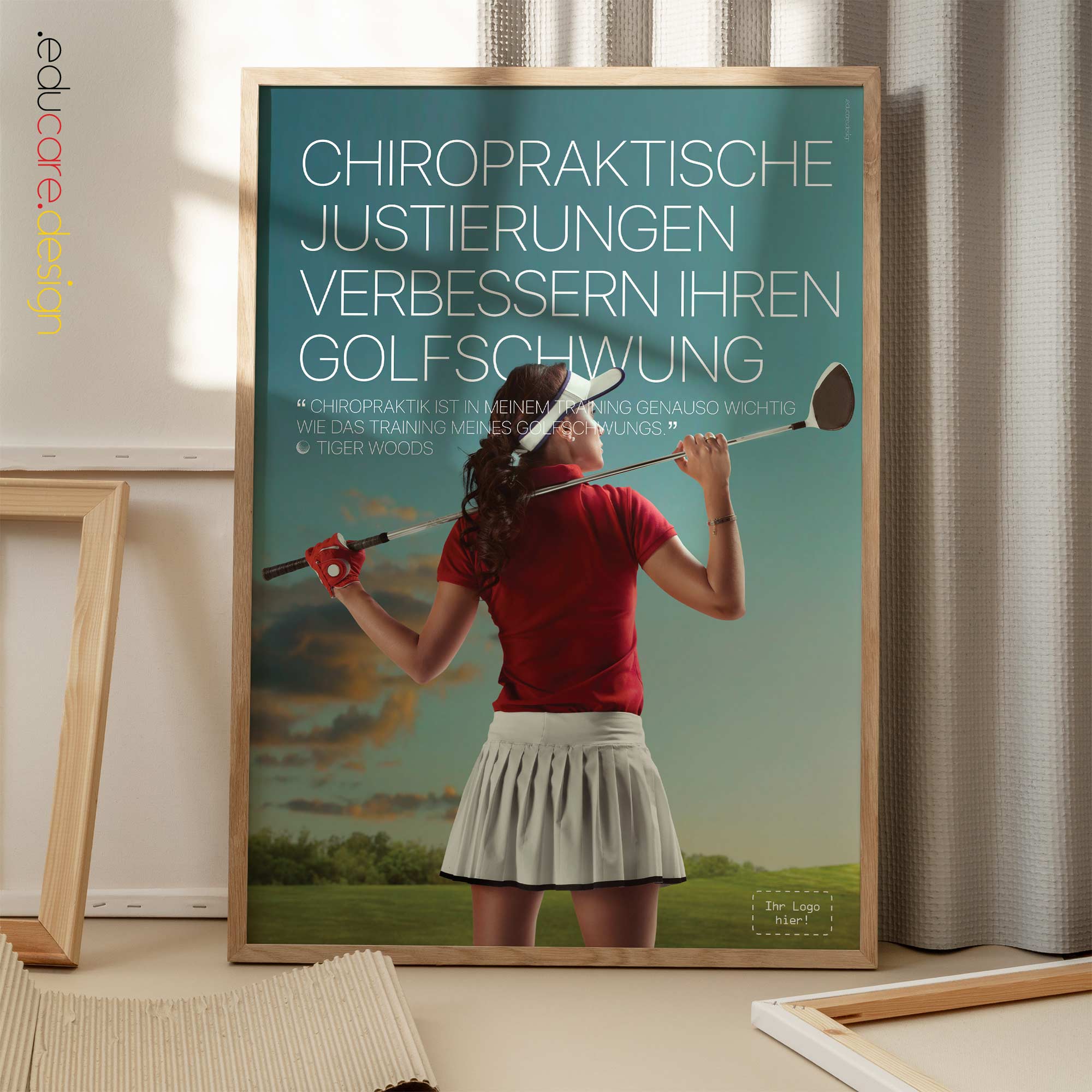 Golf and Chiropractic. Chiropractic artwork from www.educare.design