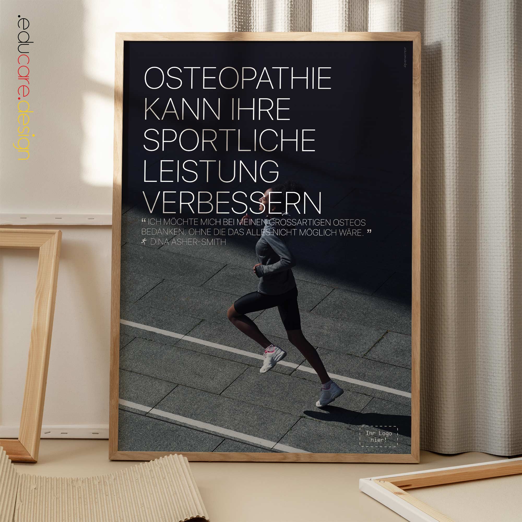 Running and Osteopathy. Osteopathic artwork from www.educare.design