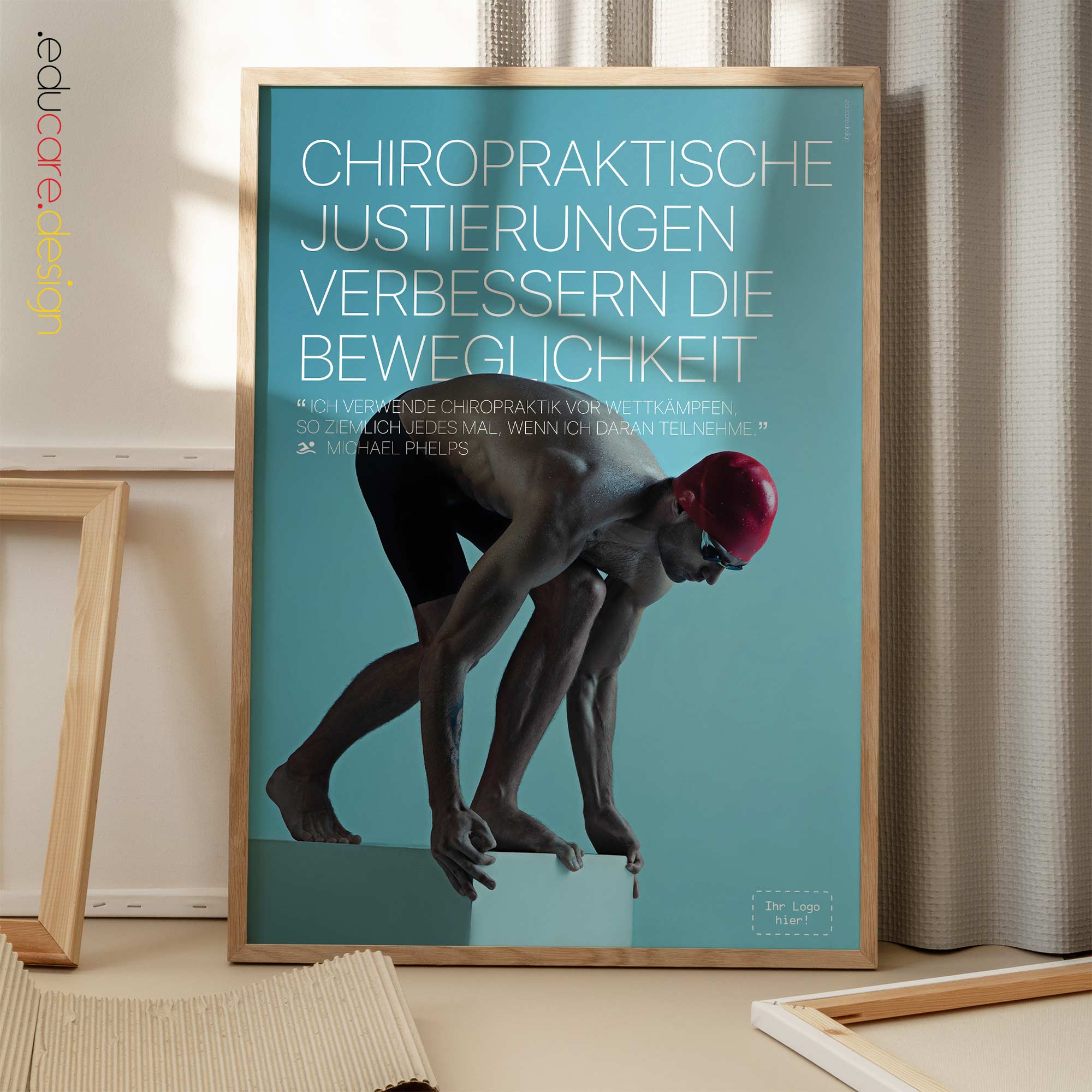Swimming and Chiropractic. Sports poster from educare.design