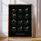 Upper Back Exercises Chart, Black Edition