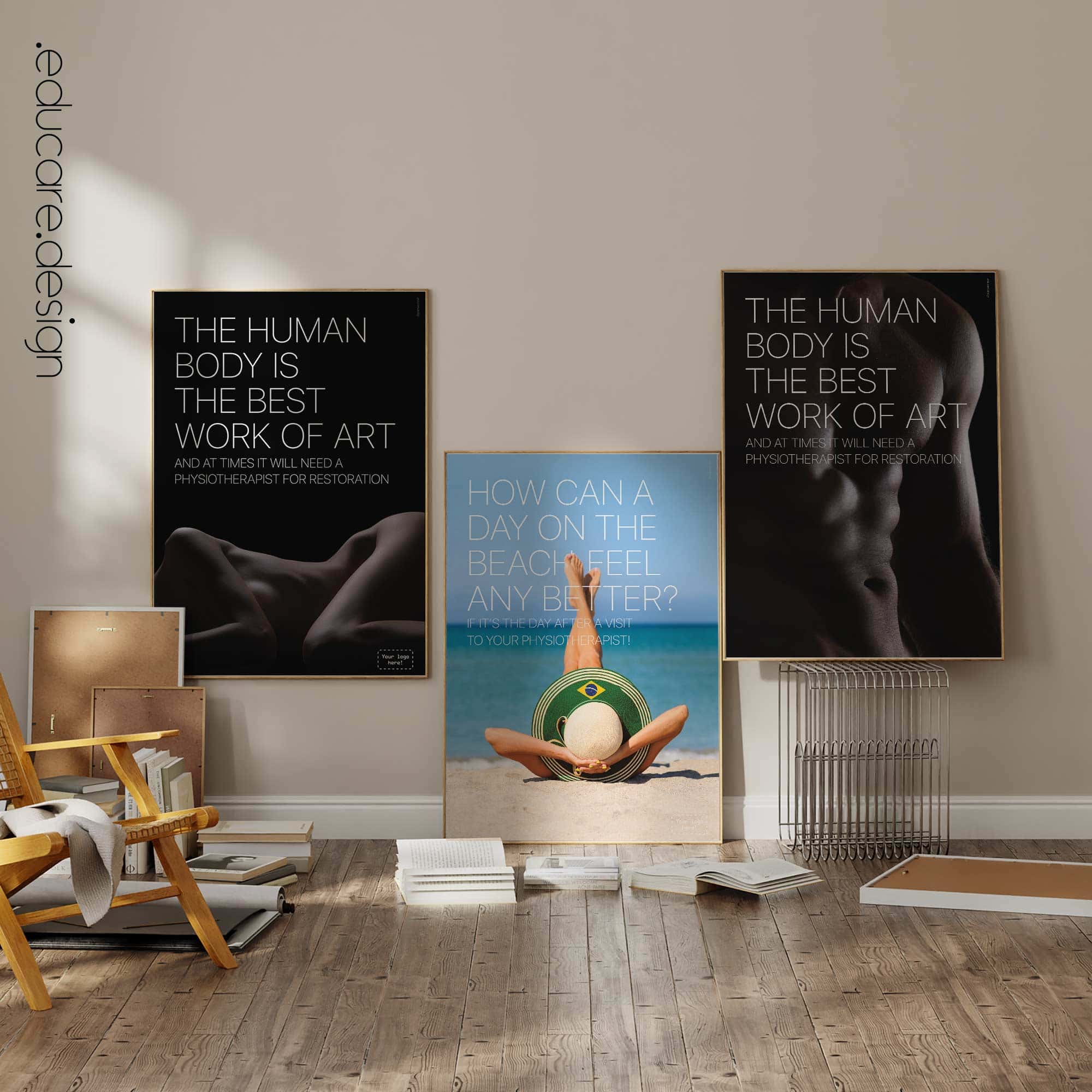 Set of physiotherapy posters