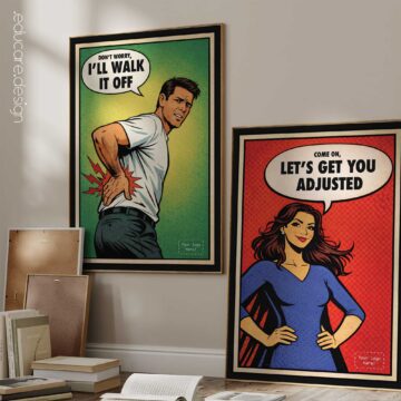 A bold, patient-facing poster set designed specifically for chiropractic clinics